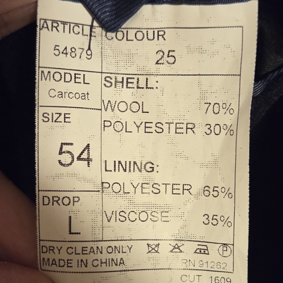 Enzo Tovare Wool Car Coat Men's 54 L Blue Orange Plaid Lined Insulated Jacket - Picture 14 of 15